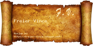 Freier Vince névjegykártya